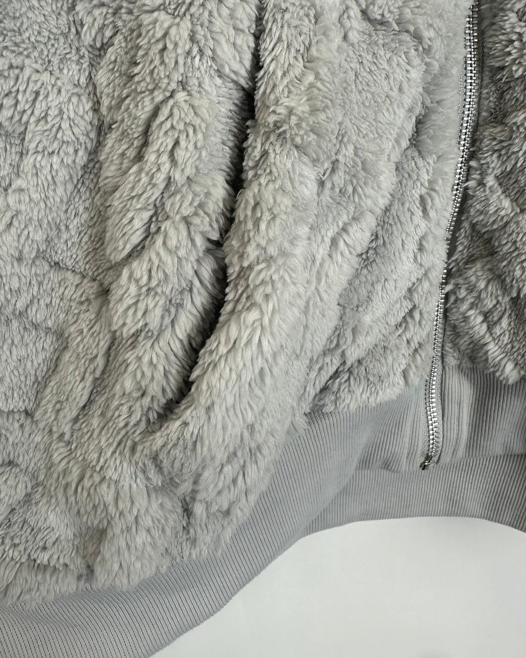 Gray Embossed Plush Hoodie - Size 2/4