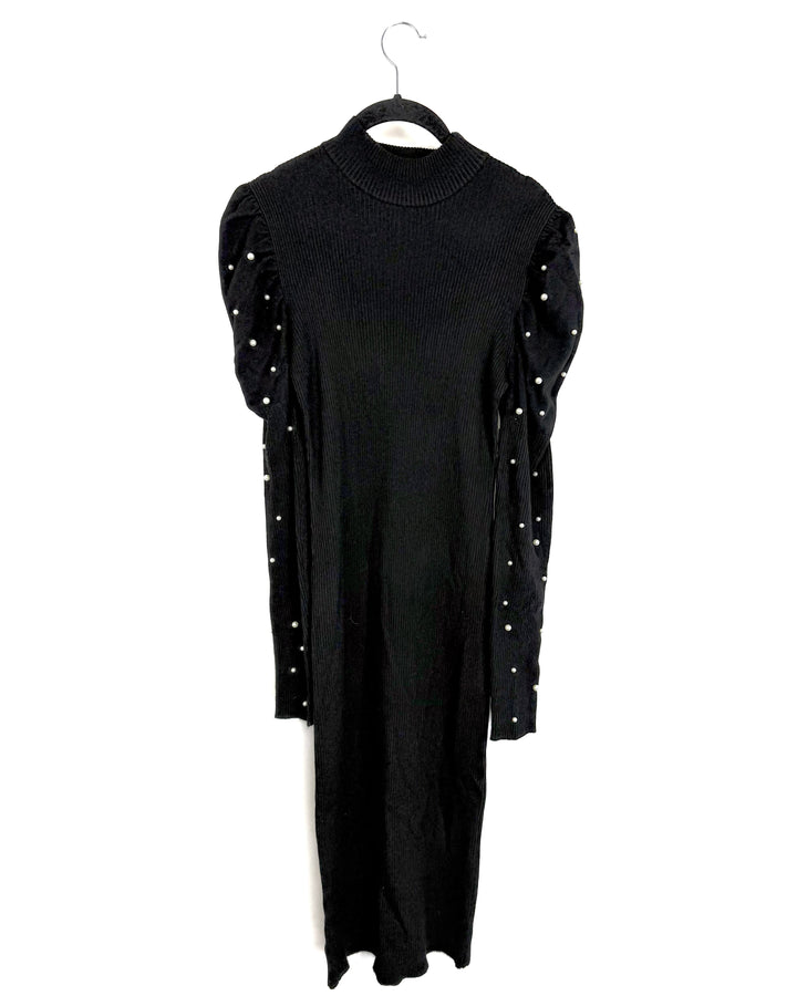 Black Peral-Embellished Knit Dress - 4/6