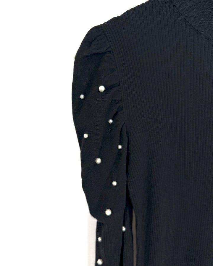 Black Peral-Embellished Knit Dress - 4/6