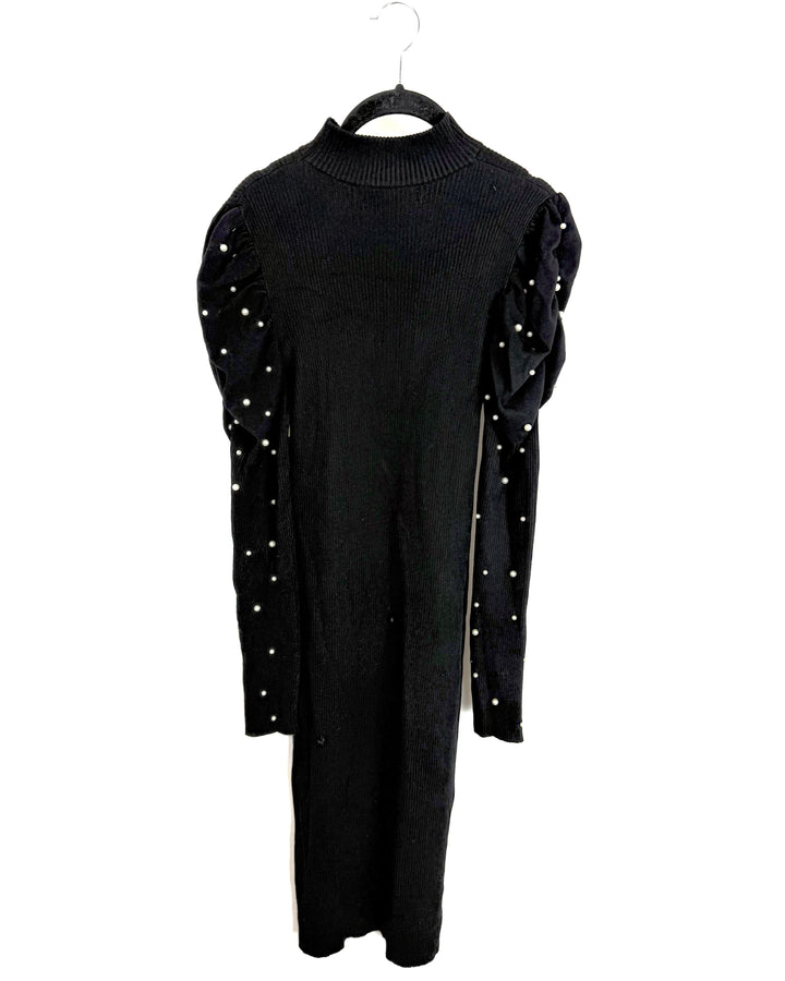 Black Peral-Embellished Knit Dress - 4/6