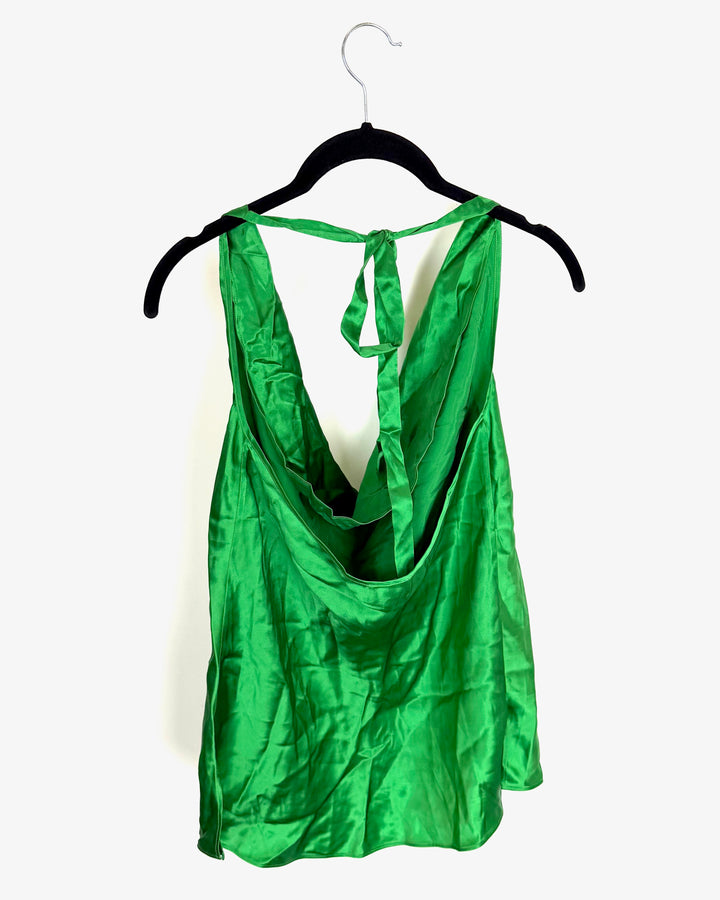 Emerald Green Silk Halter Top- Size 4/6