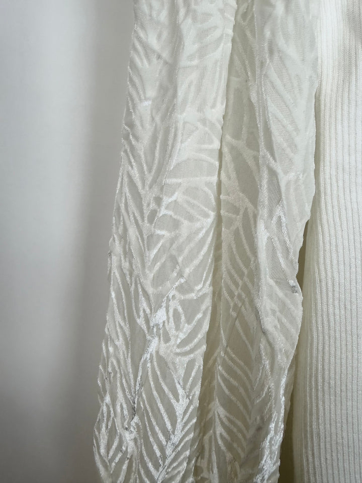 White Sheer Sleeve Dress - Size 8/10