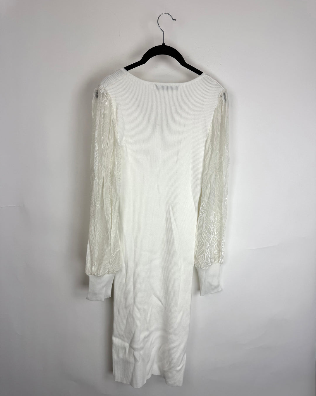 White Sheer Sleeve Dress - Size 8/10