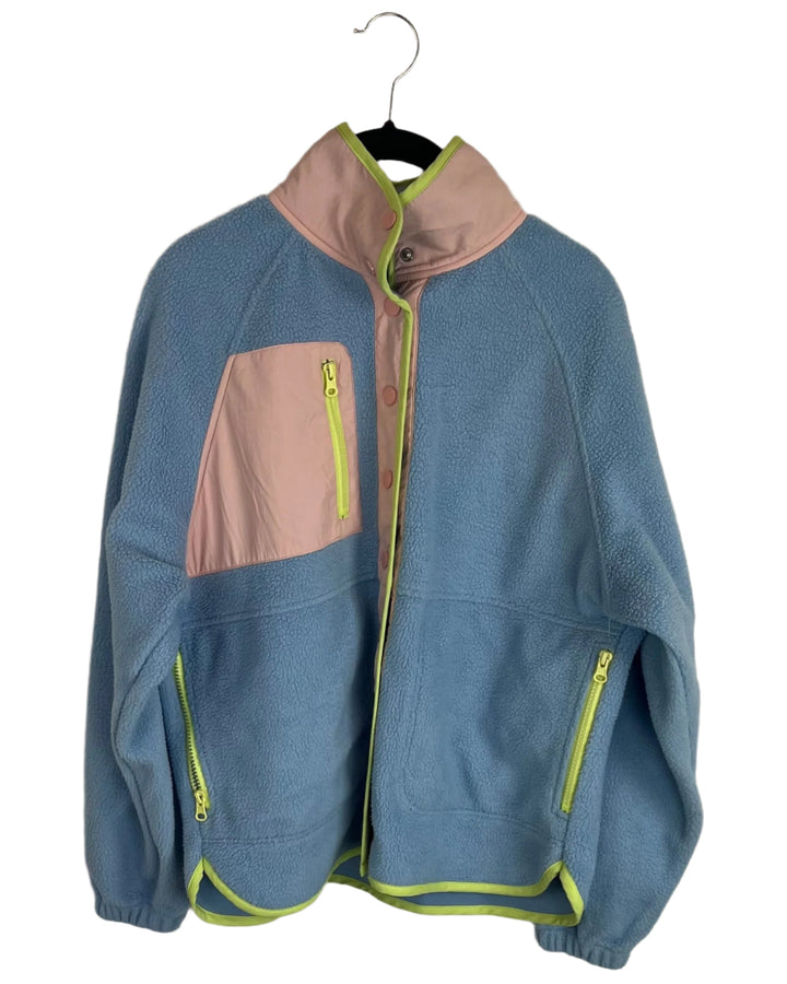 Blue Pastel Color Blocking Fleece - Size 2/4 and 4/6