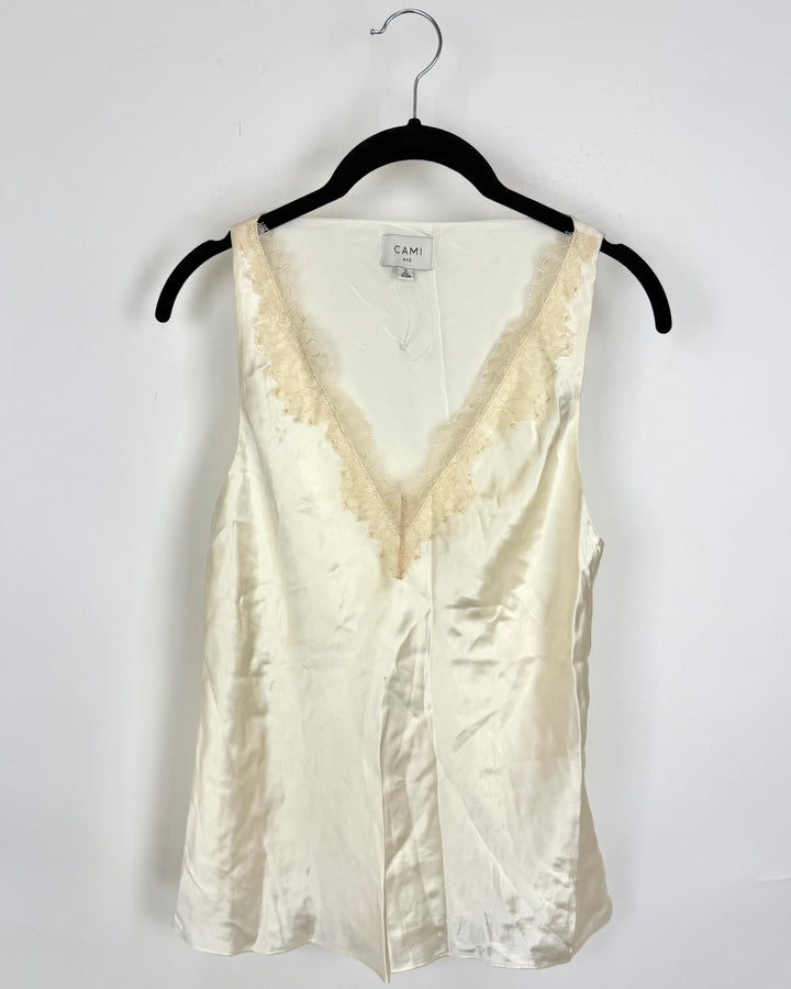 Champagne Lace Trim Tank Top - Size 2/4