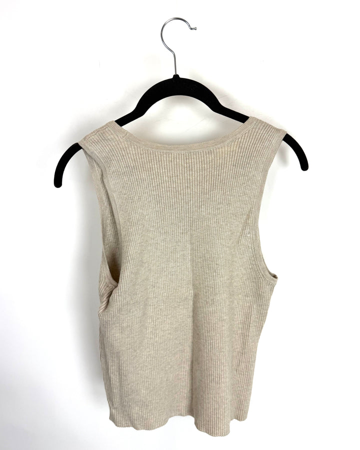 Light Gray Ribbed Knit Top - 4/6