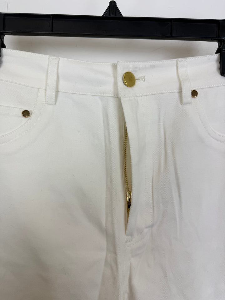 White Jeans with Gold Accents - Size 4