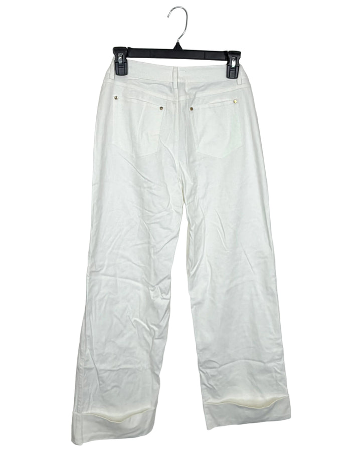 White Jeans with Gold Accents - Size 4