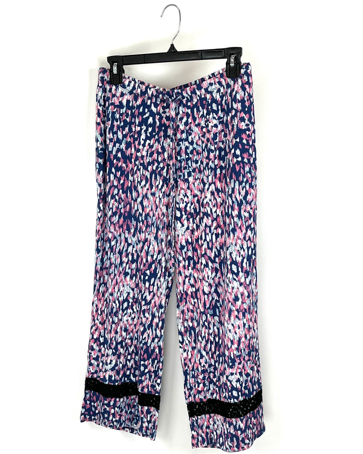 Blue And Pink Abstract Print Lounge Set - Size 4/6