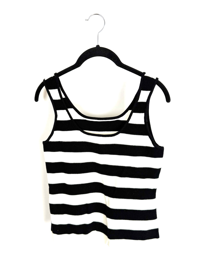 Black and White Thick Stripe Top- Size 8