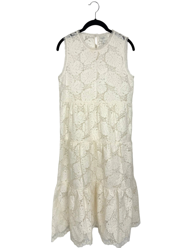 White Sheer Lace Dress -  Size 4/6