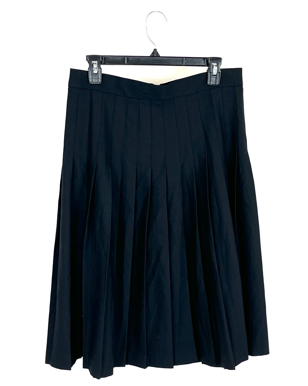 Black Pleated Buckle Skirt - Size 8