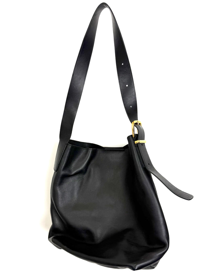 Madewell Black Leather Tote Bag