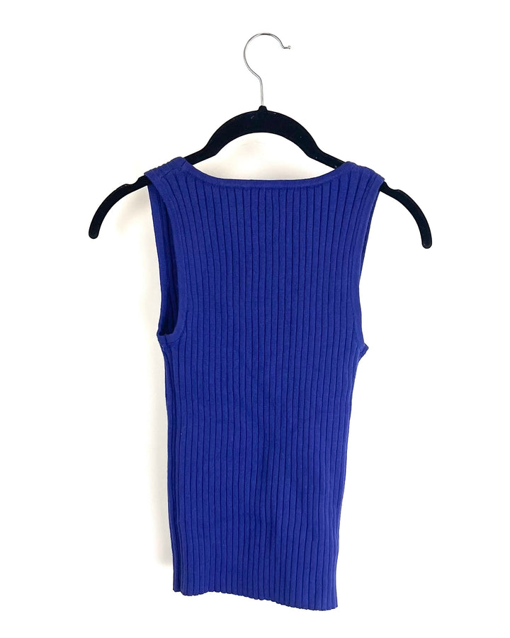 Royal Blue Knit Tank and Sweater Set - Small