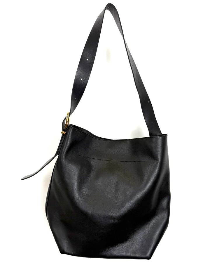 Madewell Black Leather Tote Bag