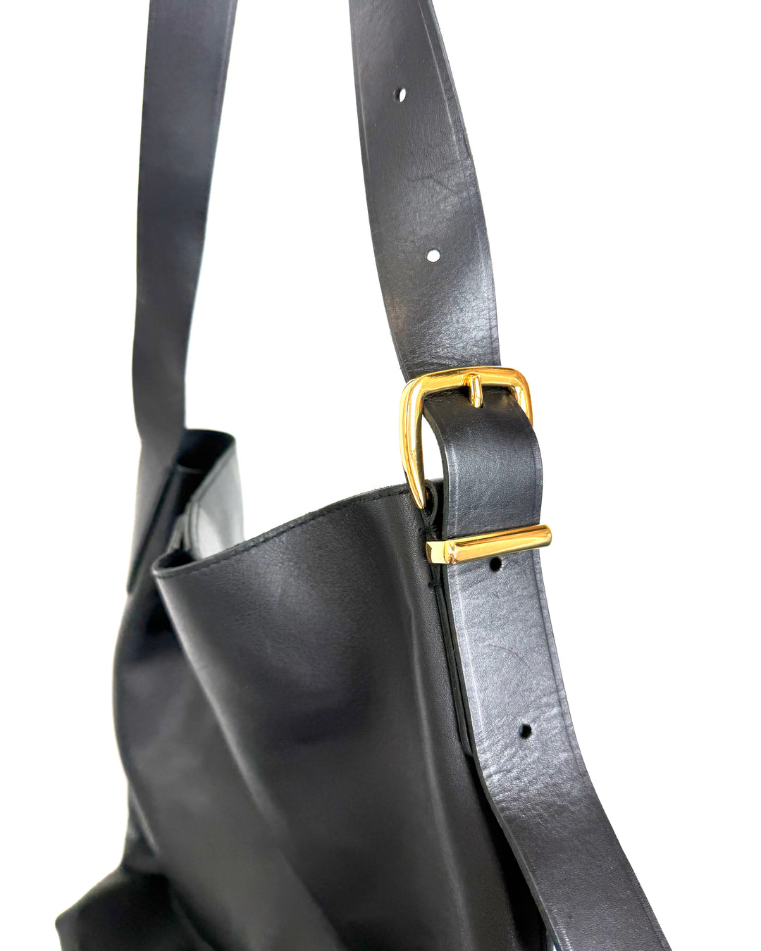 Madewell Black Leather Tote Bag