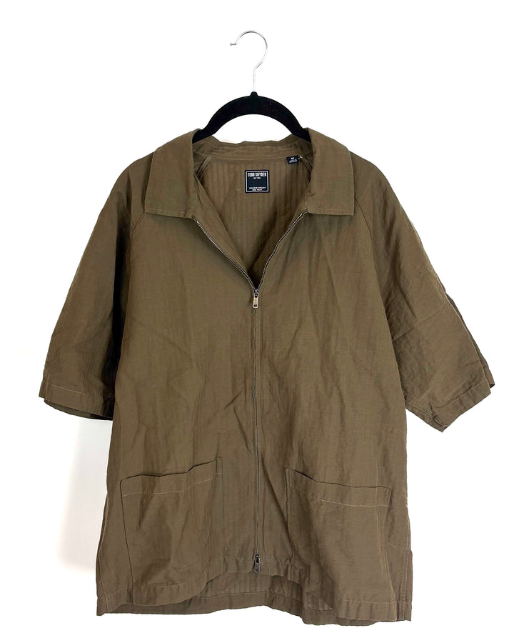 Olive Zip-Up Top - 8/10