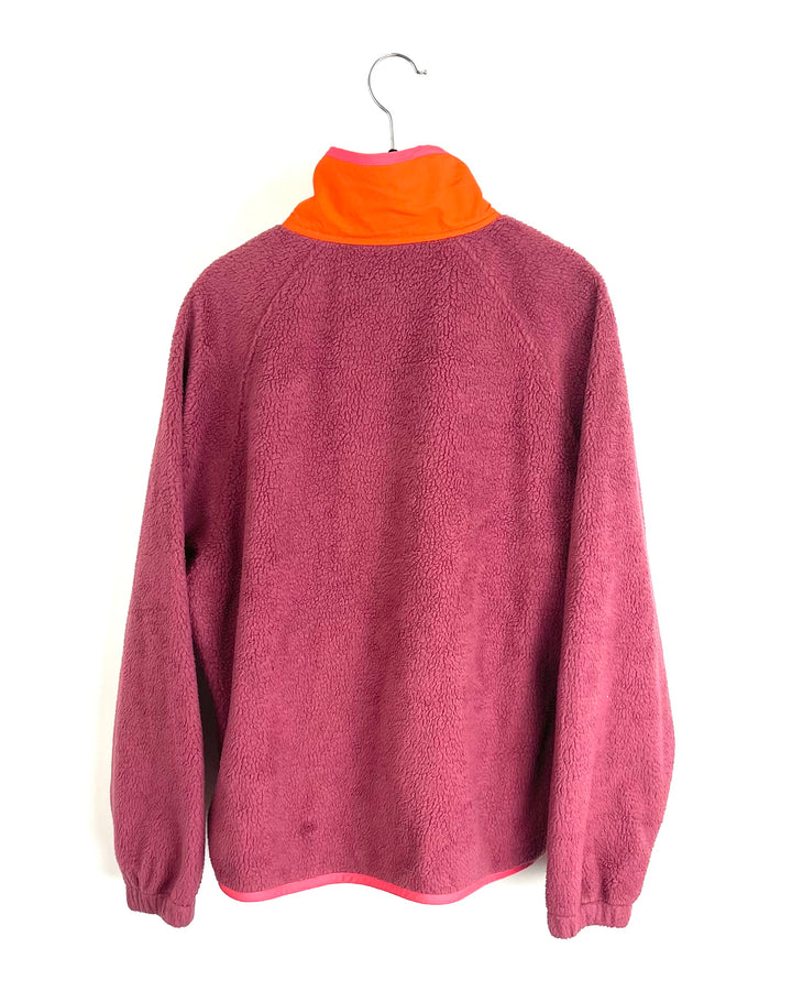 Magenta Color Blocking Sherpa Jacket - Size 4/6