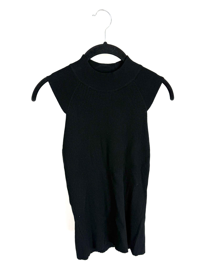 Onyx Black Ribbed Knit Top - 4/6