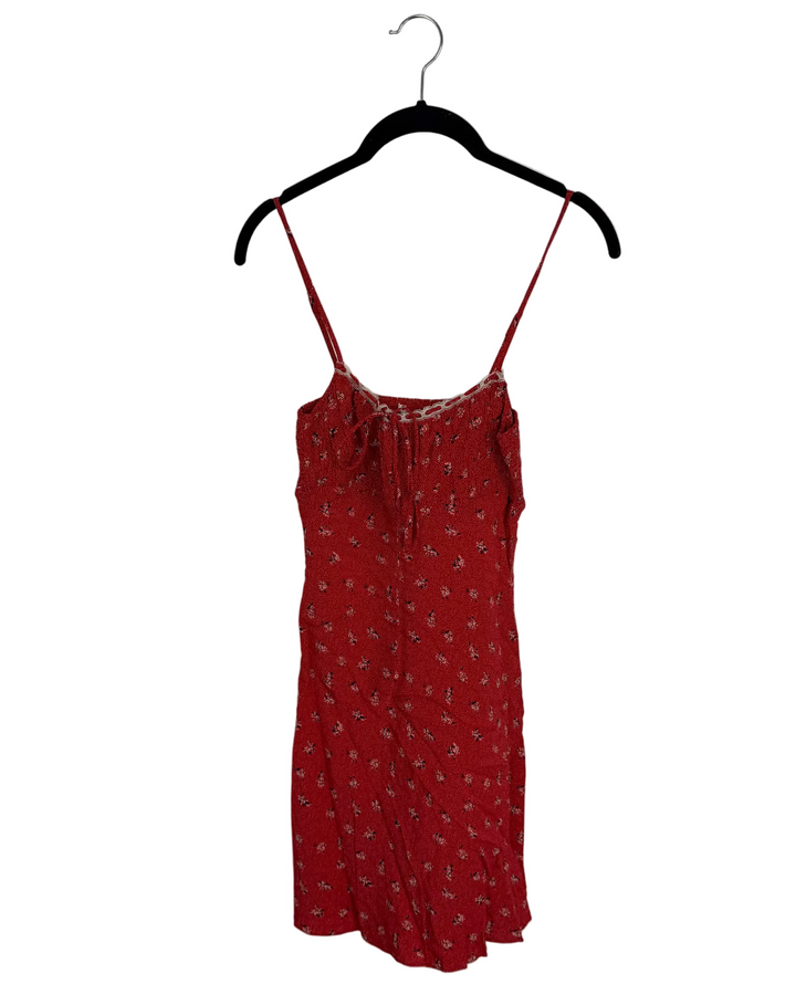 Red Floral Mini Dress - Size XS and S