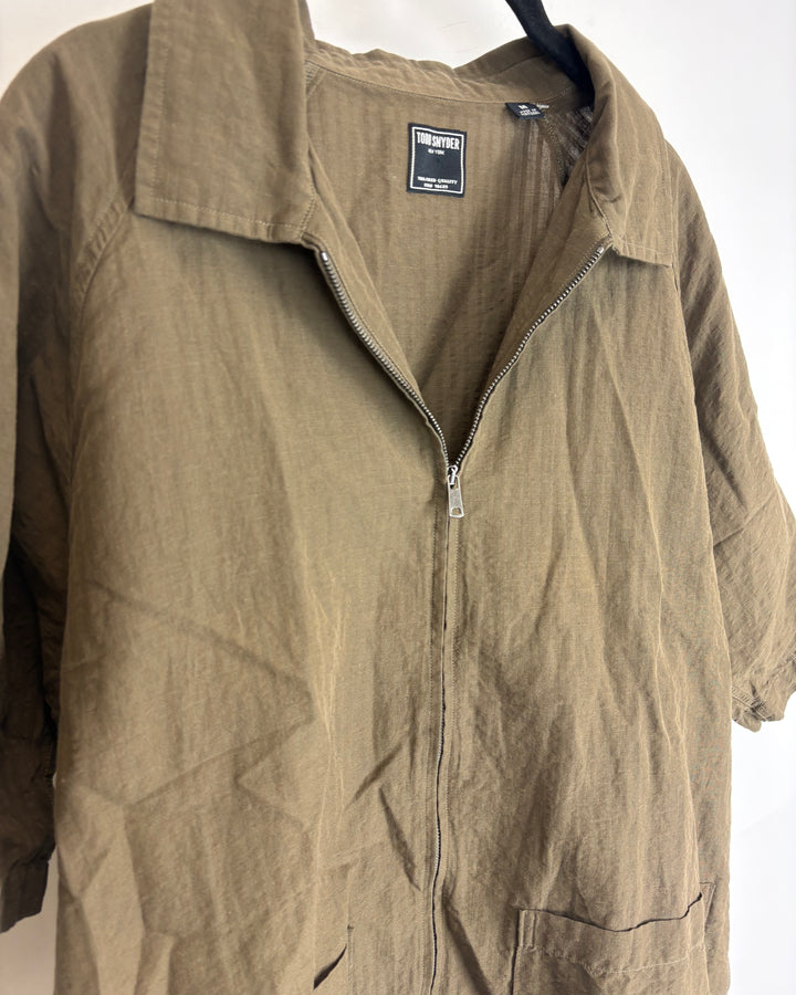 Olive Zip-Up Top - 8/10