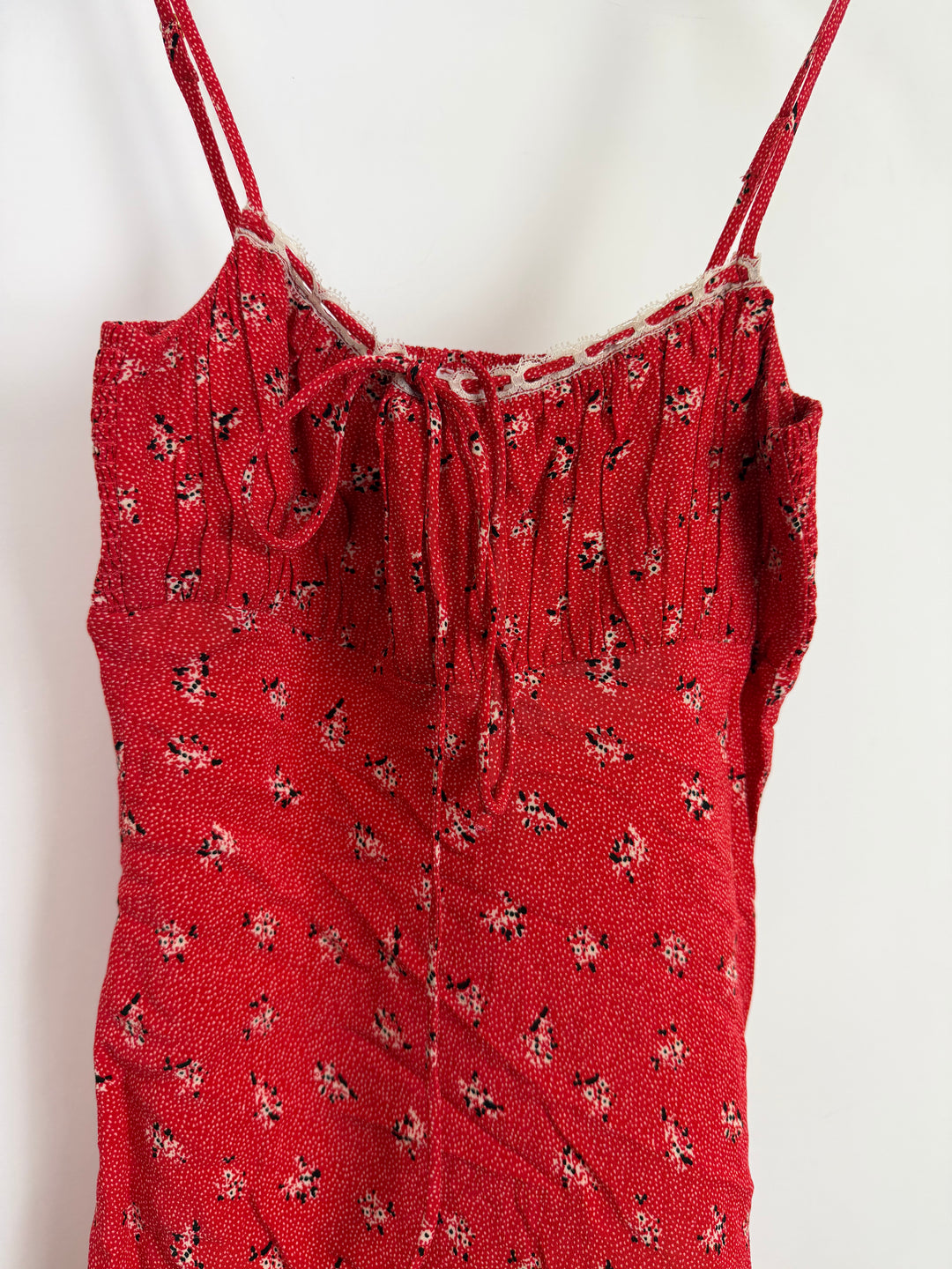 Red Floral Mini Dress - Size XS and S