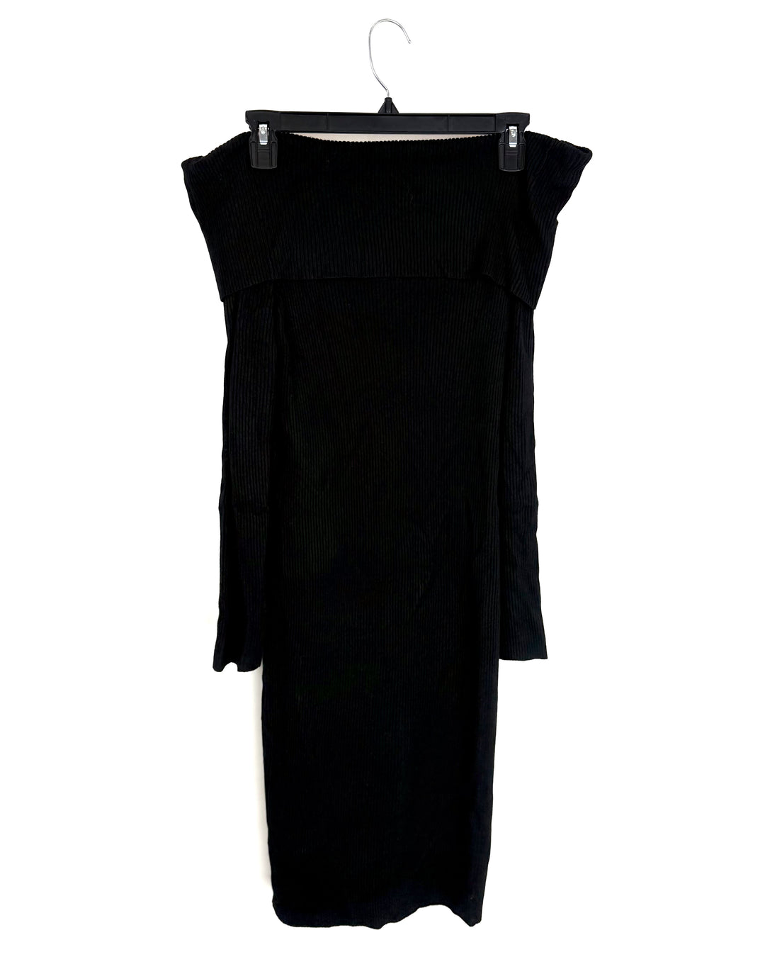 Black Pearl-Embellished Designed Knit Dress - Size 6/8