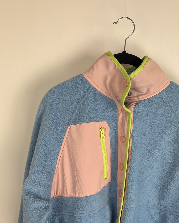 Blue Pastel Color Blocking Fleece - Size 2/4 and 4/6