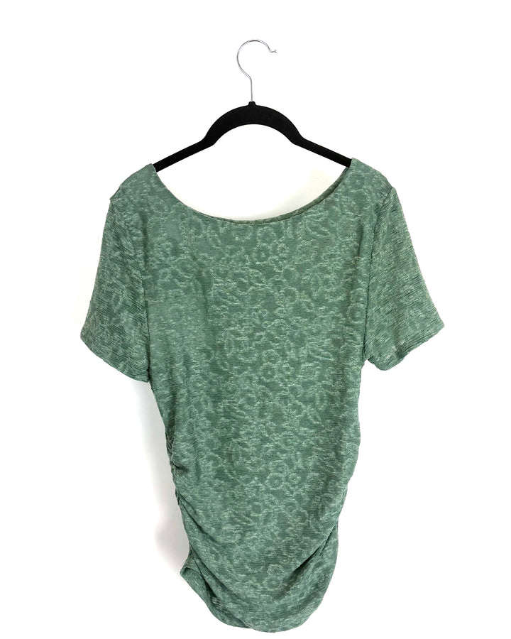 Green Patterned Top - Size 6/8