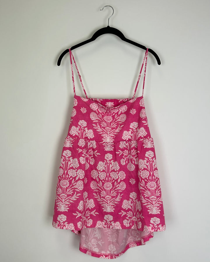 Pink and White Floral Top - Size 10/12