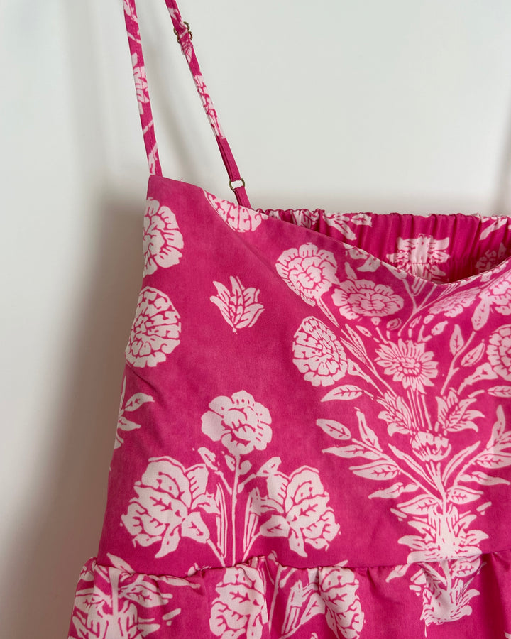 Pink and White Floral Top - Size 10/12