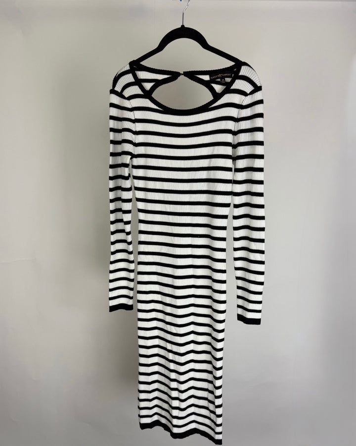 Black and White Striped Knit Dress  - Size 6/8