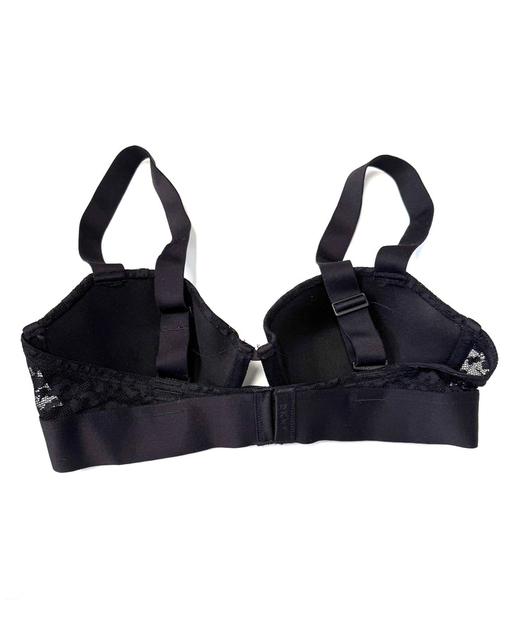 Jet Black Lace Animal Print Bra - 34B