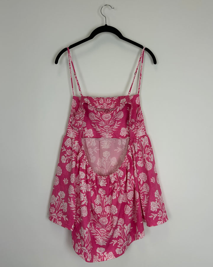 Pink and White Floral Top - Size 10/12