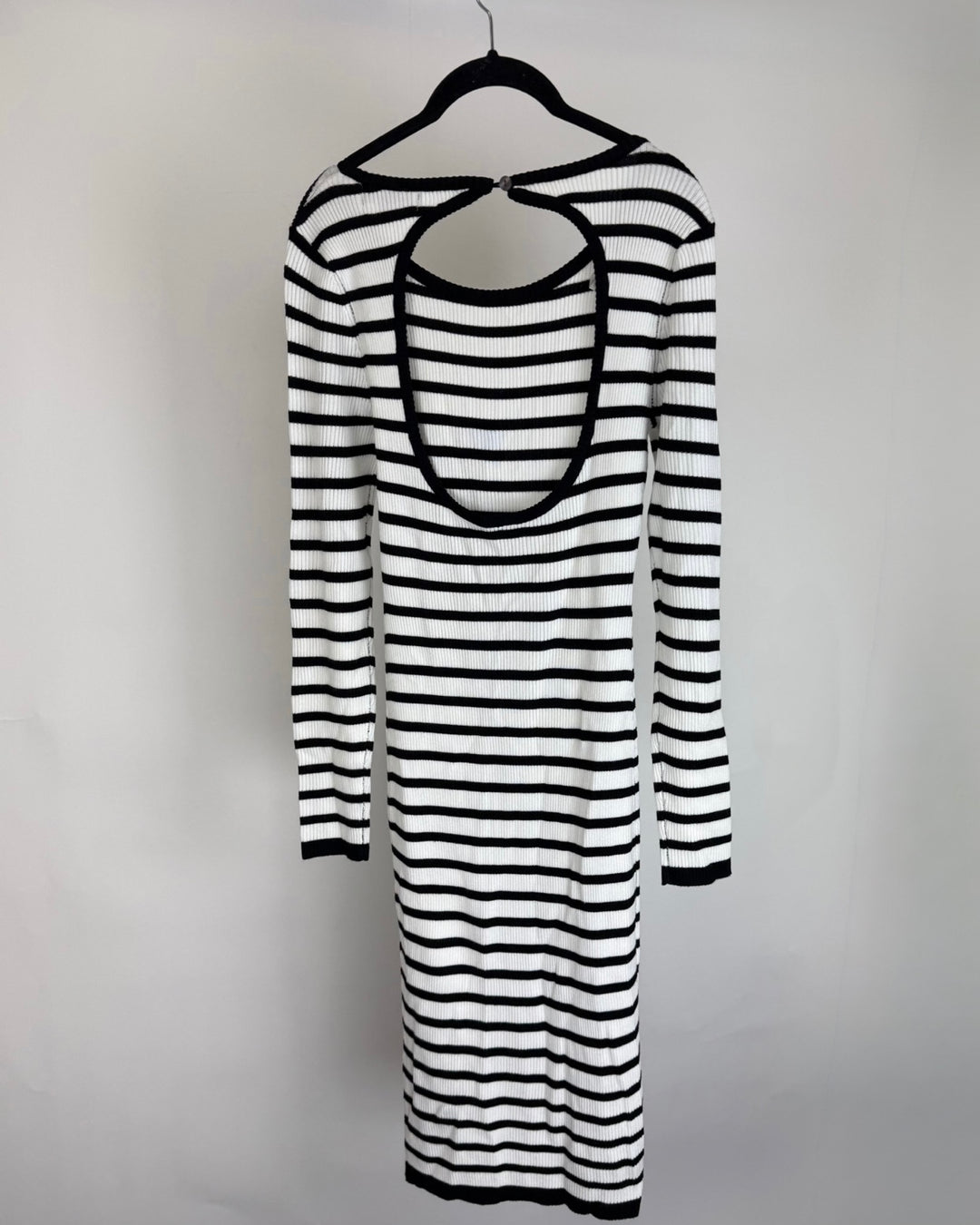 Black and White Striped Knit Dress  - Size 6/8