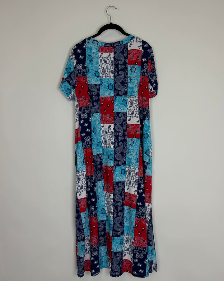 Blue Patterned Nightgown - Size 6/8