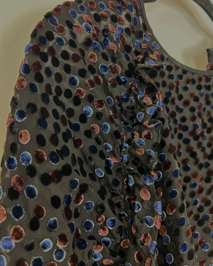Black multicolor polka dot dress - Size 4/6