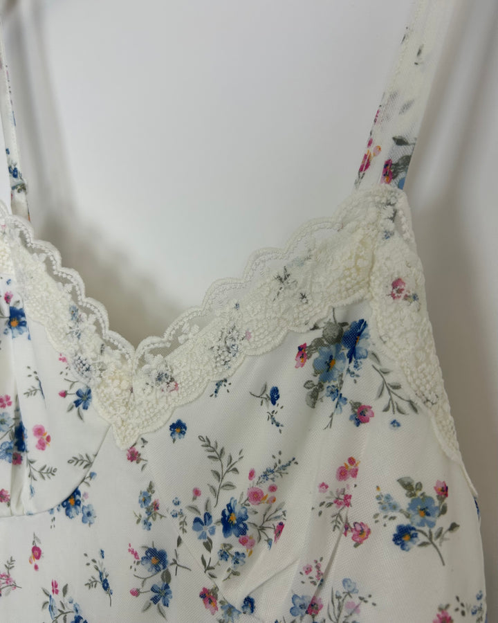 White Floral Mesh Dress - Size 8/10