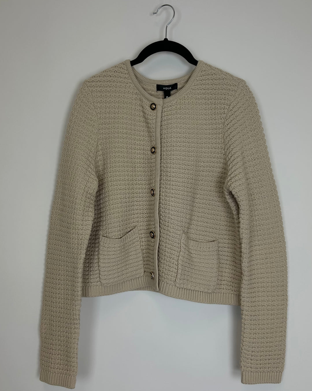 Beige Front Pocket Cardigan - Size 2/4