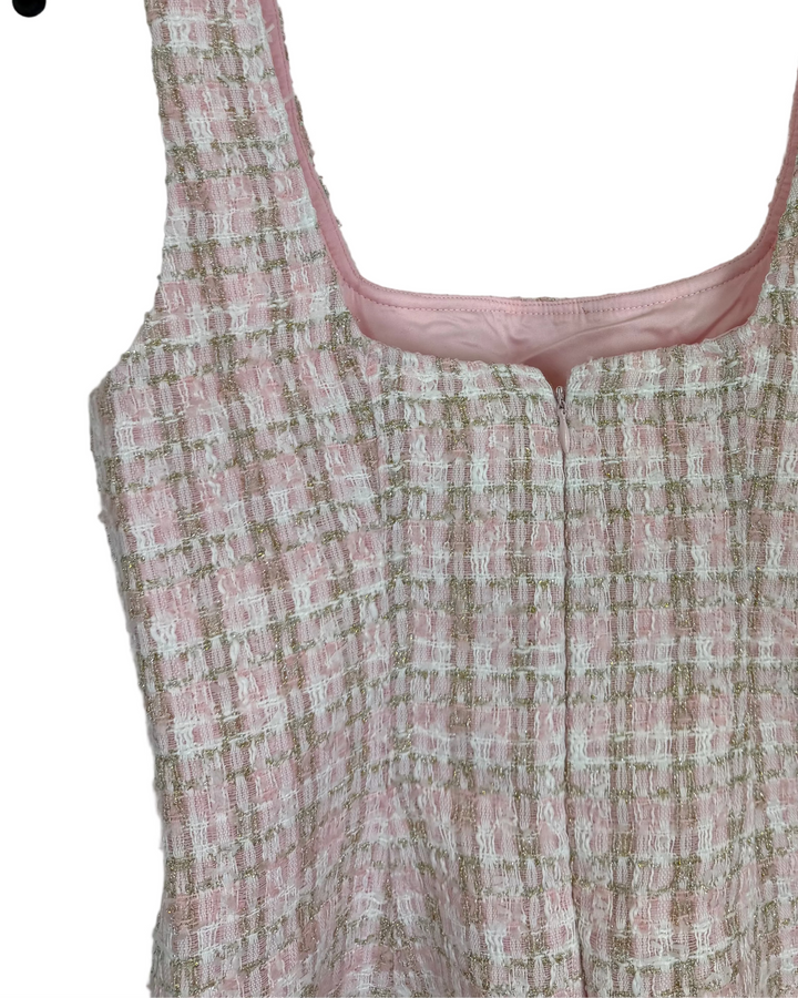 Pink Tweed Mini Dress - XS