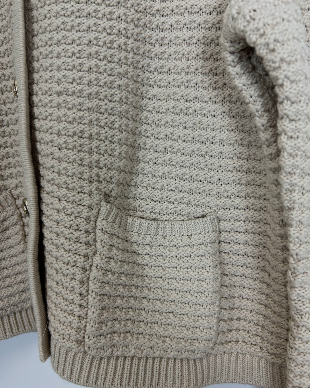 Beige Front Pocket Cardigan - Size 2/4