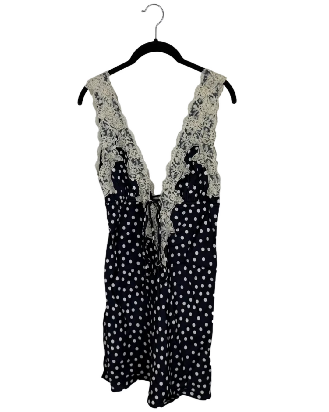Navy Polka Dot Mini Dress - Size Size 2/4