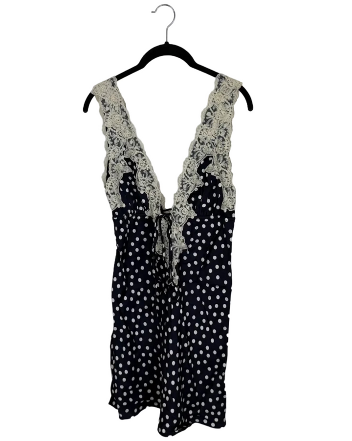 Navy Polka Dot Mini Dress - Size Size 2/4