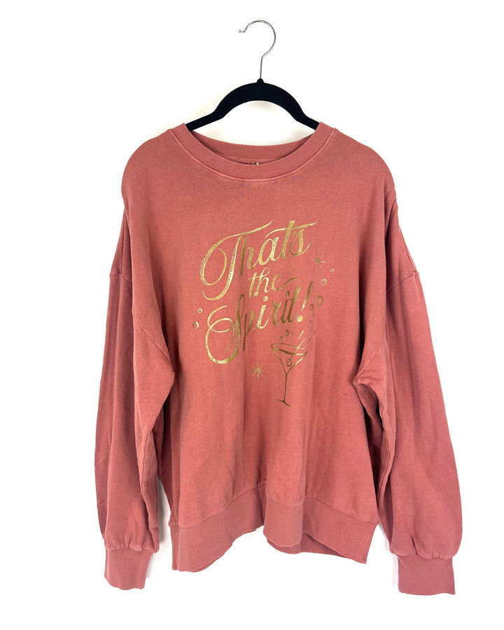 "That's The Spirit" Blush Print Crewneck Sweatshirt - Size 4/6