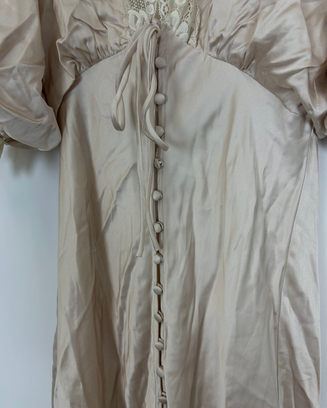 Ivory Lace Trim Dress - Size 0/2