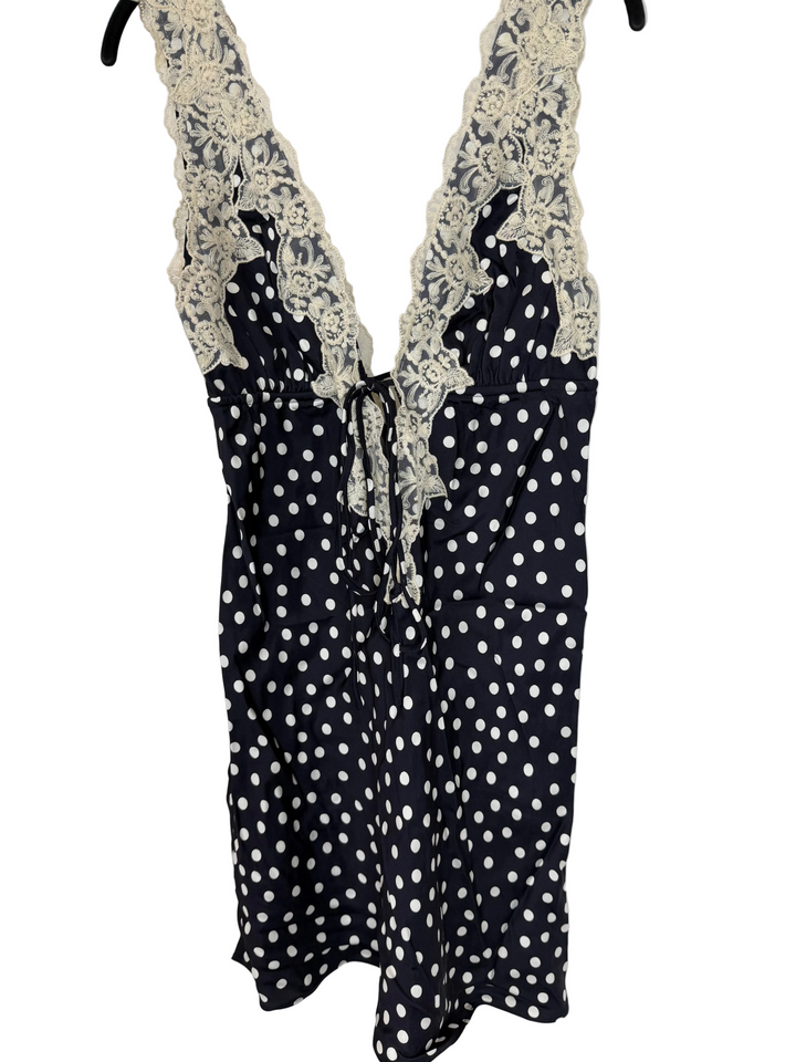 Navy Polka Dot Mini Dress - Size Size 2/4