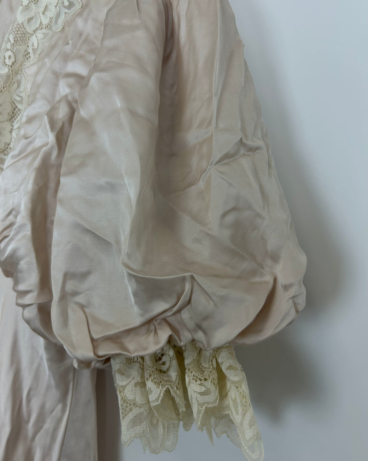 Ivory Lace Trim Dress - Size 0/2