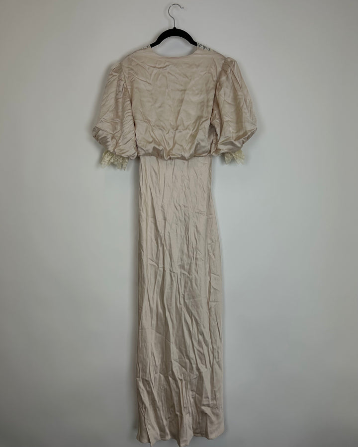Ivory Lace Trim Dress - Size 0/2