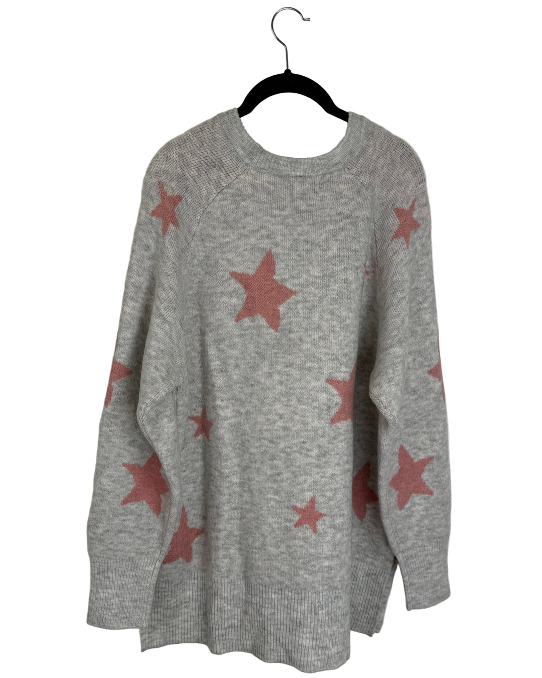 Gray & Pink Star Sweater - Size 6/8