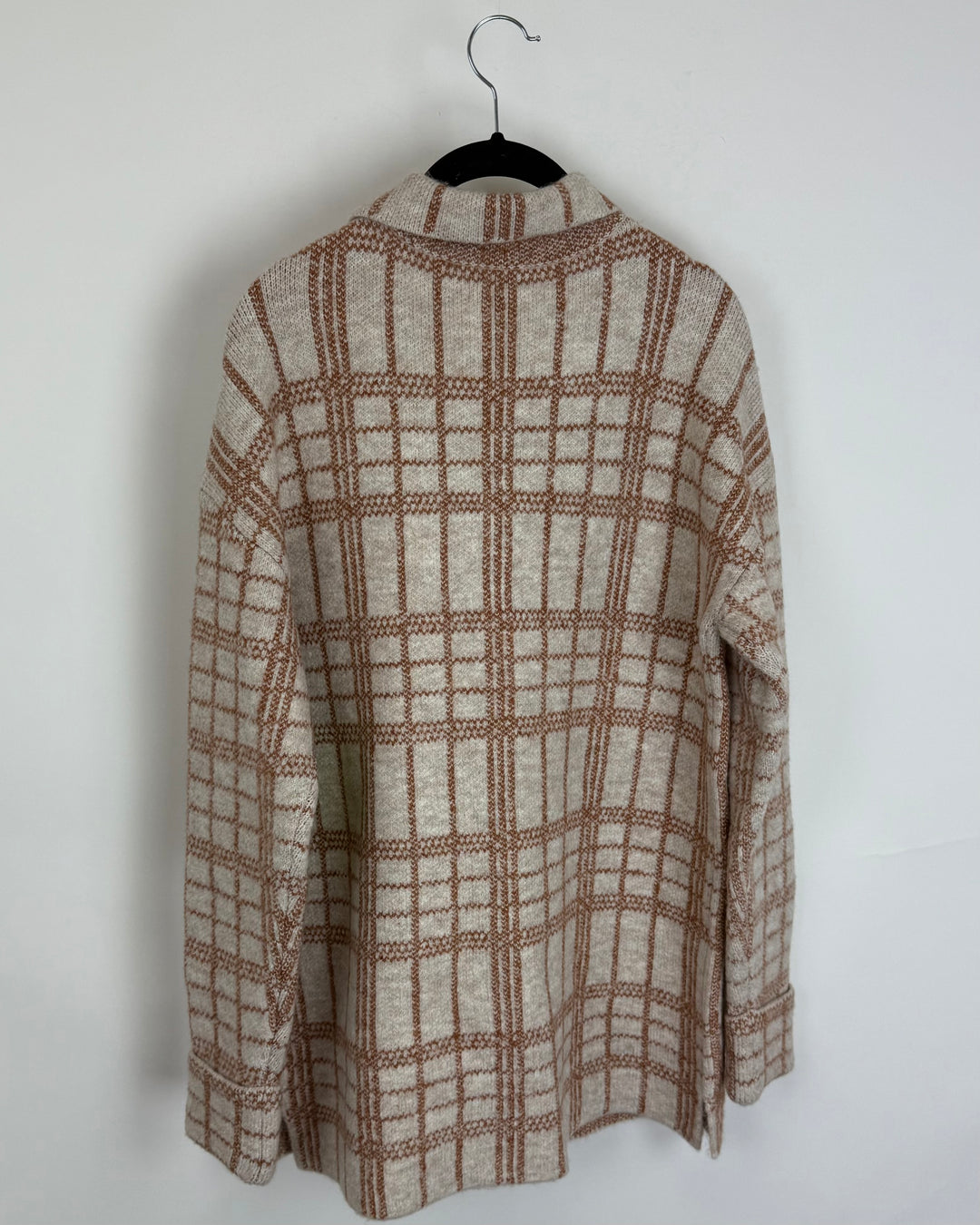 Burnt Orange and Cream Collar Buttoned Sweater - Size 6/8